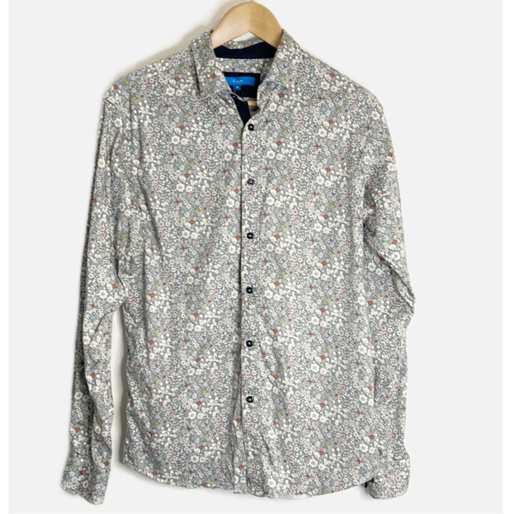 Peruzzo satin cotton stretch floral shirt M